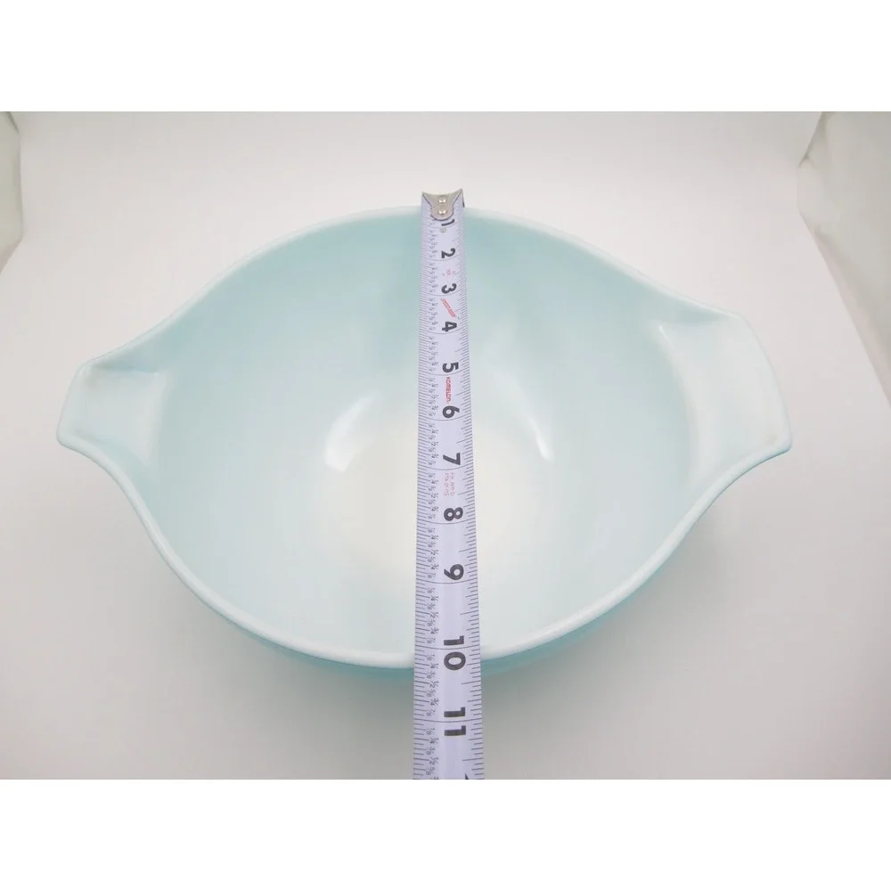 Vtg Pyrex Butterprint Turquoise 444 Cinderella Mixing Bowl 4 Qt Amish Print